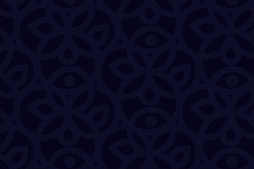 Abstract seamless geometric blue line circle Pattern 