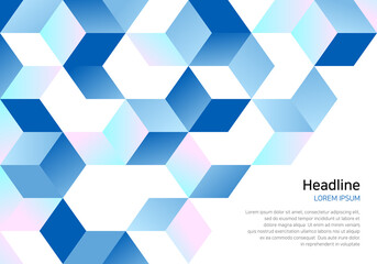 Fototapeta premium Geometric vector background design of blue gradient color.