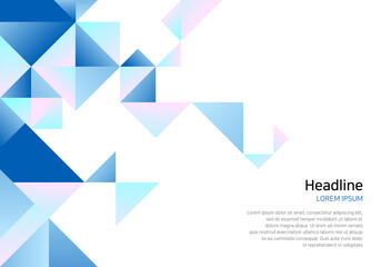 Geometric vector background design of blue gradient color.