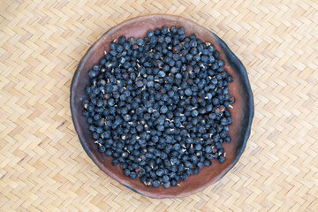 Desert palm fruit harvest