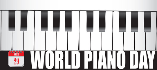 Fototapeta premium Card World Piano Day