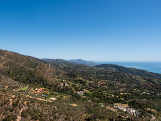 Fototapeta na wymiar Old Romero Canyon Trail in Montecito, California near Santa Barbara on a clear, sunny spring day