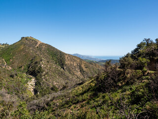 Old Romero Canyon Trail in Montecito, California near Santa Barbara on a clear, sunny spring day