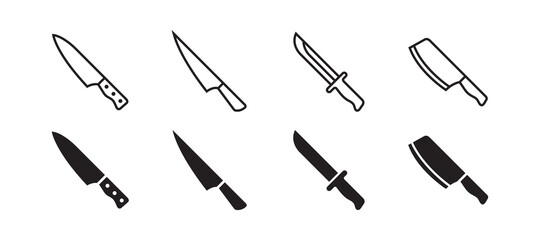 Knife icon set. Vector graphic illustration. Suitable for website design, logo, app, template, and ui.
