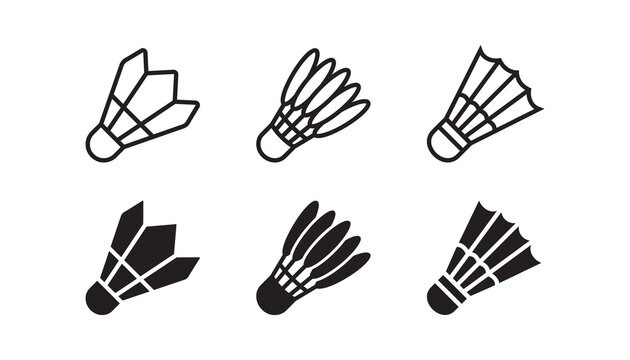 Shuttlecock icon set. Vector graphic illustration. Suitable for website design, logo, app, template, and ui. 