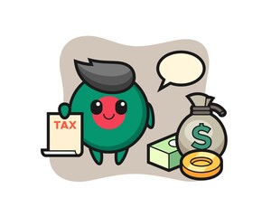 Character cartoon of bangladesh flag badge as a accountant