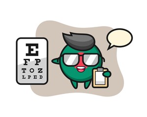 Illustration of bangladesh flag badge mascot as an ophthalmology