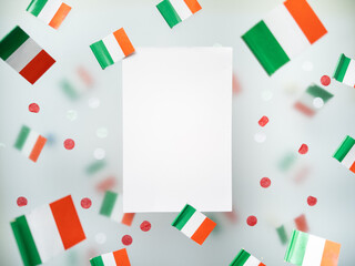Italy, June 2 Republic Day. Happy independence. Liberation from fascism. National flags on a foggy background. The concept of freedom, patriotism and memory