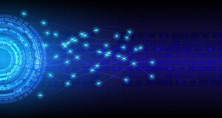 High tech style circle, beam and line pattern, internet with abstract technology background