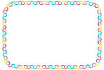 輪飾りの装飾枠のイラスト　【カラフル】