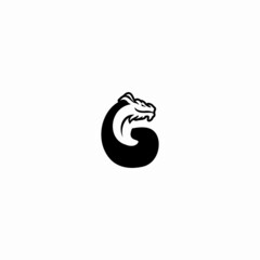 G Letter logo icon with dragon icon design vector illustration