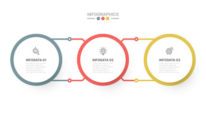 Vector infographic design template with circles label. Business concept with 3 options or steps.