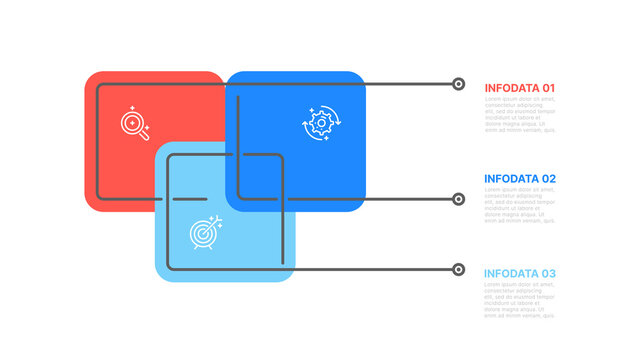 Presentation infographic template. Business concept with 3 options, marketing icons. Vector illustration. Can be used for workflow layout, diagram, annual report, web design. 