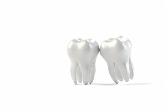 傾いた歯を支える歯の3Dイラスト