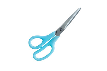 Blue scissors isolated on a white background