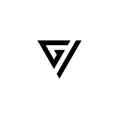 Creative Illustration of modern triangle letter GI
