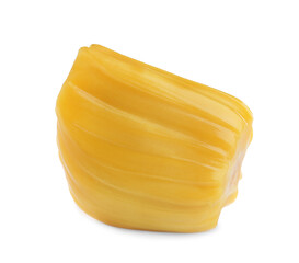 Delicious exotic jackfruit bulb isolated on white