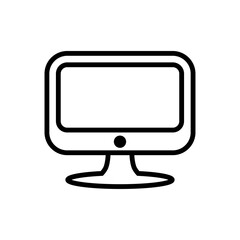 monitor icon design, outline style, vector eps10