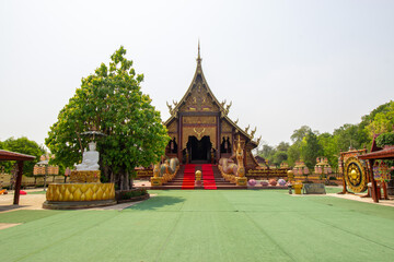 Beautiful landscape of ancient  temple : 25 March 2021 in wat sawanghuanakam Temple , kalasin, Thailand