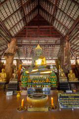 Beautiful landscape of ancient  temple : 25 March 2021 in wat sawanghuanakam Temple , kalasin, Thailand