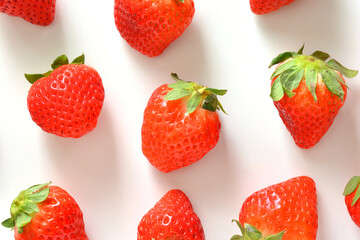 Strawberries on a white background