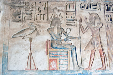 Ramses praising Goddess happy and Ibis