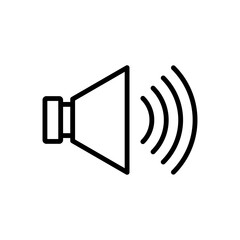 speaker icon design, outline style, vector eps10
