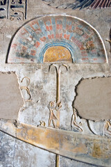 Ancient Egyptian fan fresco