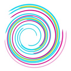 Colorful swirl spiral on white background