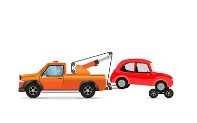 Car Towing Truck Service Illustration with towing truck and car. Towing car vector stock.
car tow service, 24 hours, truck , solated icon on white background, auto service, 