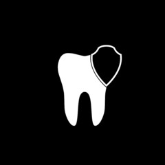 Protected tooth icon isolated on dark background