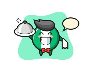 Character mascot of nigeria flag badge as a waiters