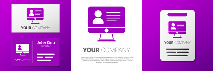 Logotype Online class icon isolated on white background. Online education concept. Logo design template element. Vector