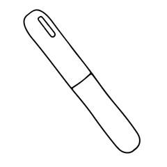 Nail file Hand-drawn doodles. Hand and nail care. Vector illustration isolated on white background.