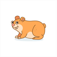 Cute hamster character in cartoon style. Funny vector illustration.