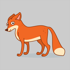 Cartoon fox character in flat style. 