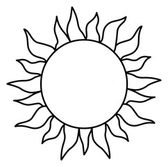 Sun line drawing logo vector illustration
