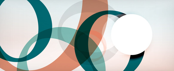 Ring geometric shapes, o letter repetition wallpaper. Abstract background for business or technology presentations, internet posters or web brochure covers