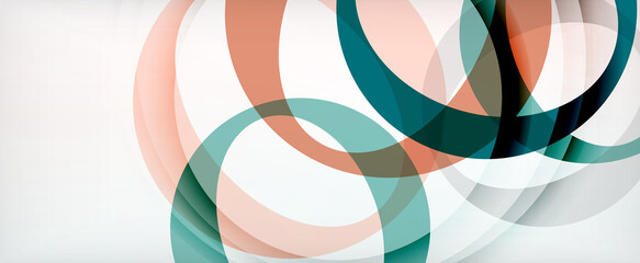 Obraz premium Ring geometric shapes, o letter repetition wallpaper. Abstract background for business or technology presentations, internet posters or web brochure covers