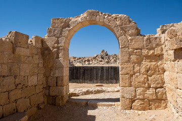 Remains of Avdat or Abdah and Ovdat and Obodat, ruined Nabataean city in the Negev desert