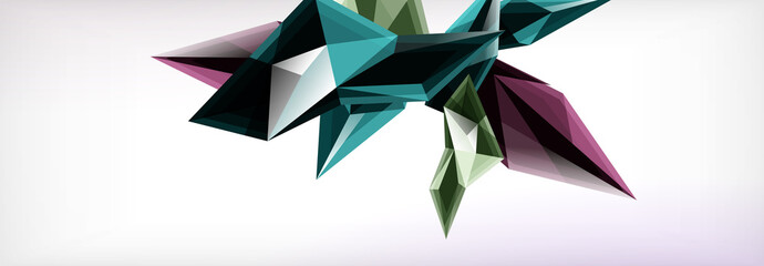 Vector 3d triangles and pyramids abstract background for business or technology presentations, internet posters or web brochure covers