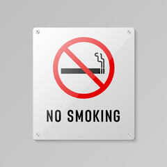 Vector of warning sign. No smoking sign.