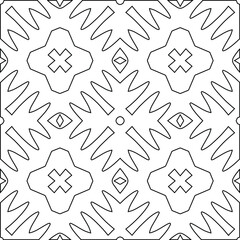  Geometric vector pattern with triangular elements. Seamless abstract ornament for wallpapers and backgrounds. Black and white colors. 
