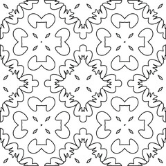 Geometric vector pattern with triangular elements. Seamless abstract ornament for wallpapers and backgrounds. Black and white colors. 
