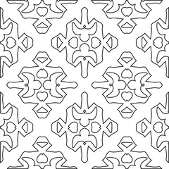 Geometric vector pattern with triangular elements. Seamless abstract ornament for wallpapers and backgrounds. Black and white colors. 