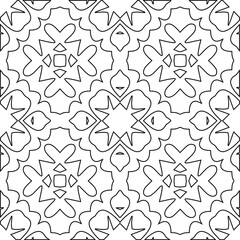 Geometric vector pattern with triangular elements. Seamless abstract ornament for wallpapers and backgrounds. Black and white colors. 