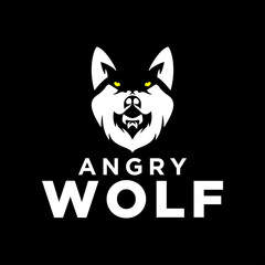 mascot angry wolf logo design