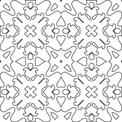 Geometric vector pattern with triangular elements. Seamless abstract ornament for wallpapers and backgrounds. Black and white colors. 
