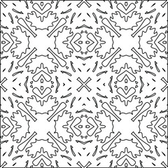 Geometric vector pattern with triangular elements. Seamless abstract ornament for wallpapers and backgrounds. Black and white colors. 