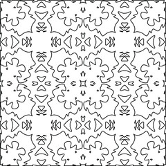 Geometric vector pattern with triangular elements. Seamless abstract ornament for wallpapers and backgrounds. Black and white colors. 